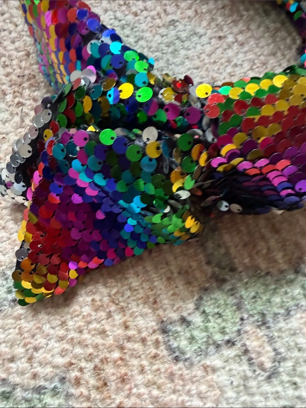 Lele Sadoughi Rainbow Sequin Holly Headband | Like New Condition